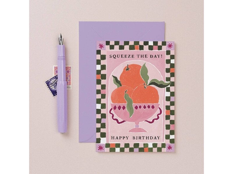 Sister Paper Co. Squeeze The Day Oranges Card | Pun Birthday Cards