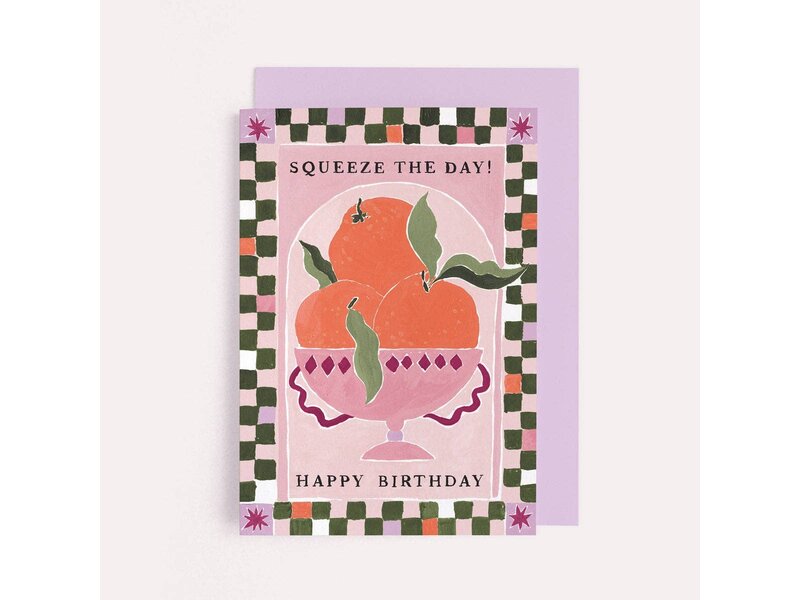 Sister Paper Co. Squeeze The Day Oranges Card | Pun Birthday Cards