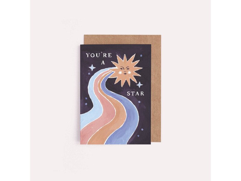 Sister Paper Co. You're A Star Mini Card | Thank You Cards | Mini Cards
