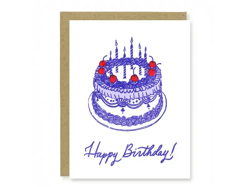 Kindred Letterpress Birthday Cake Card | Letterpress Birthday Card