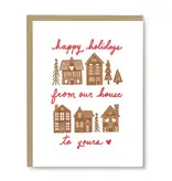 Kindred Letterpress Gingerbread House Holiday Card | Letterpress Holiday Card