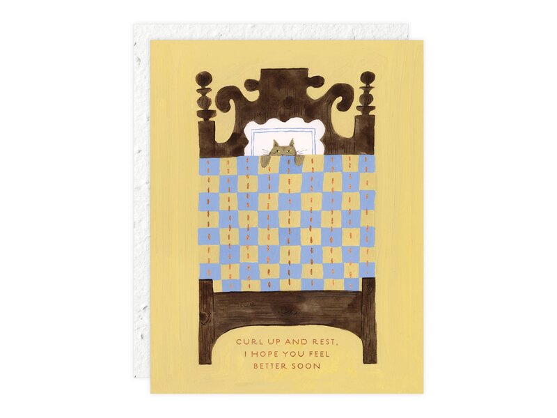 Seedlings Cat Nap - Get Well Card