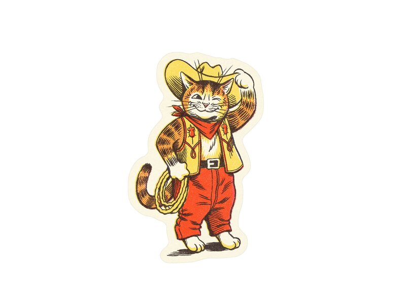 Wallflower Paper & Party Cowboy Kitty Sticker
