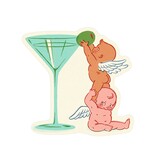 Wallflower Paper & Party Martini Olive Friends Sticker