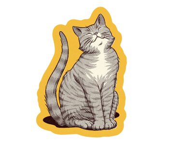 Grey Cat Sticker 