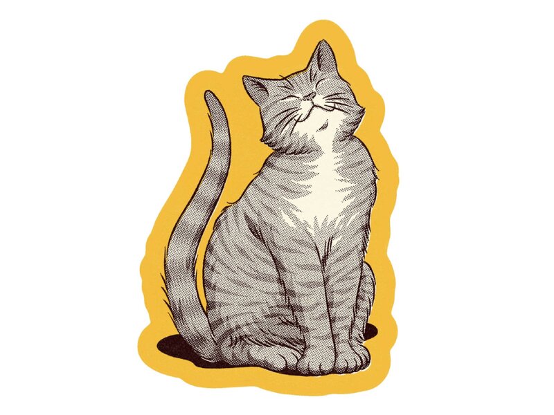 Wallflower Paper & Party Grey Cat Sticker 