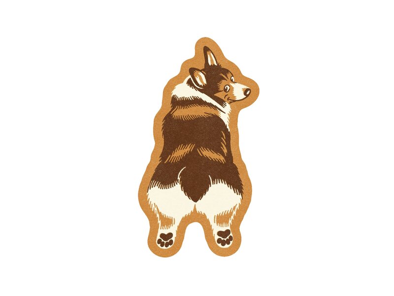 Wallflower Paper & Party Corgi Butt Sticker