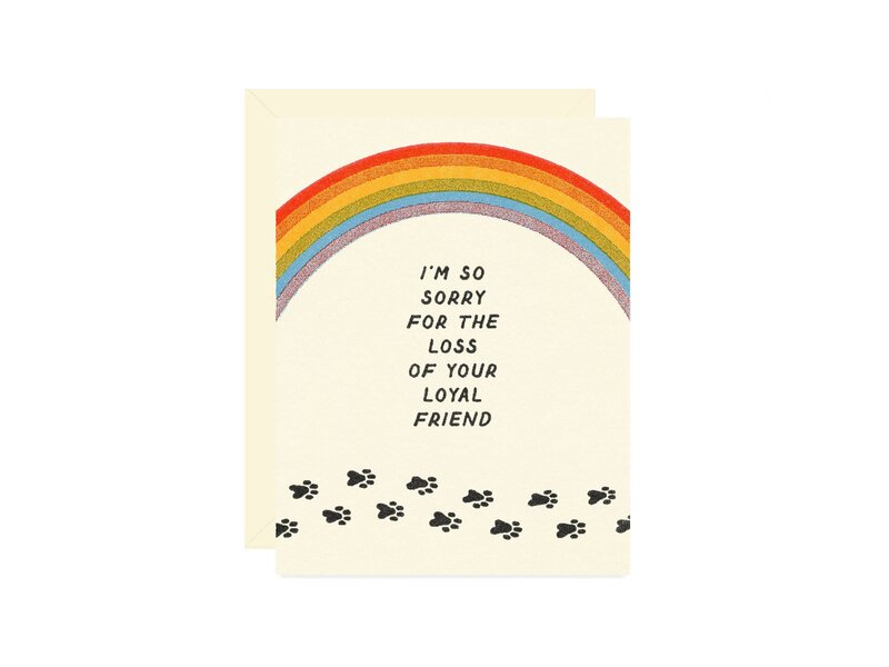 Wallflower Paper & Party Rainbow Bridge Pet Sympathy Greeting Card