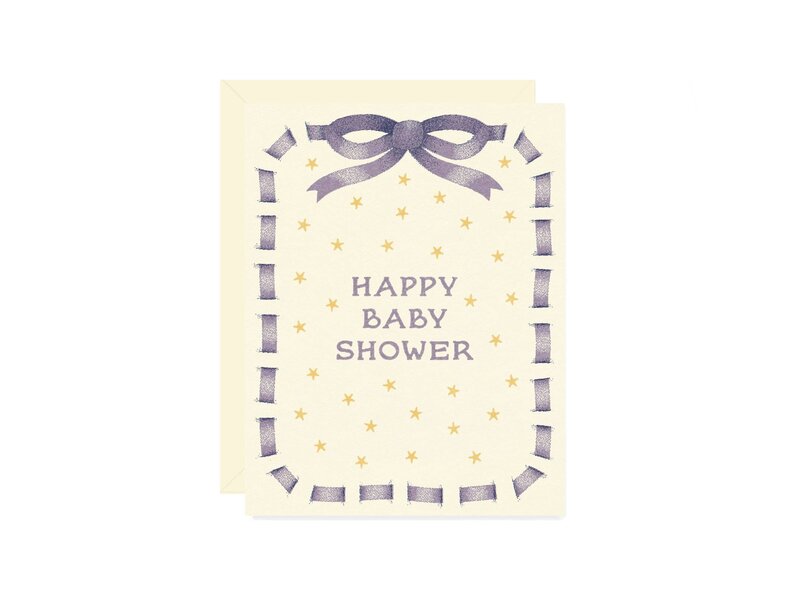 Wallflower Paper & Party Ribbon Baby Shower Card
