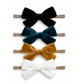 SpearmintLOVE 4-Pack Velvet Nylon Bows, Midnight Jewel