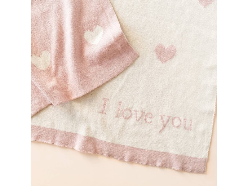 The Blueberry Hill Heart I Love You Blanket Bunny Teether Rattle Baby Gift Set