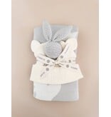 The Blueberry Hill Star Moon Blanket Bunny Rattle Grey Baby Shower Gift Set