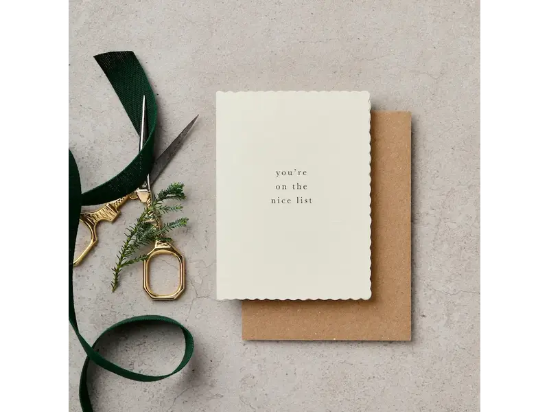 Katie Leamon A7 You're On the Nice List Mini Christmas Card