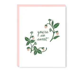 Sweet Strawberry Thank You Card | Letterpress Thank You Card