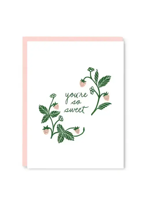 Sweet Strawberry Thank You Card | Letterpress Thank You Card