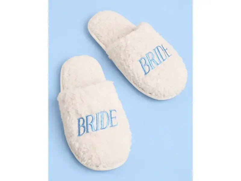 xo, Fetti Bride Slippers | Faux Fur, Something Blue, Cozy