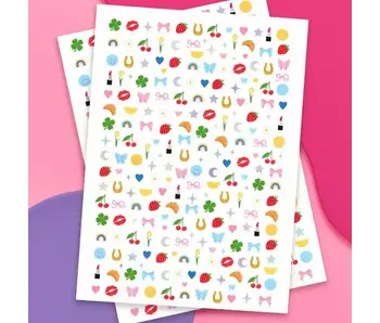 Trendy Girl Nail Stickers 604 Count | Rainbow Butterfly