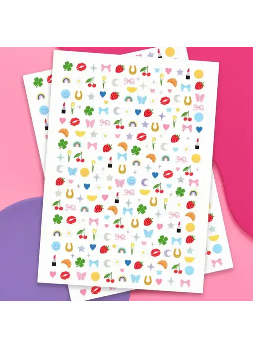 Trendy Girl Nail Stickers 604 Count | Rainbow Butterfly