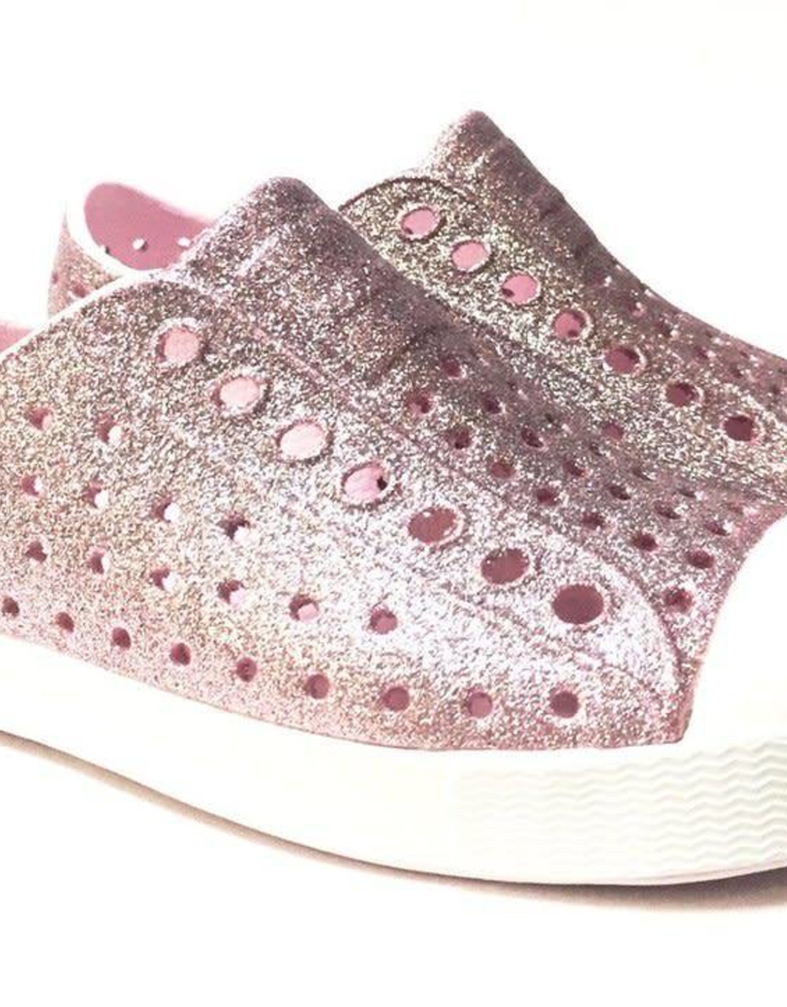 Native Shoes Jefferson in Milk Pink Bling/Shell White