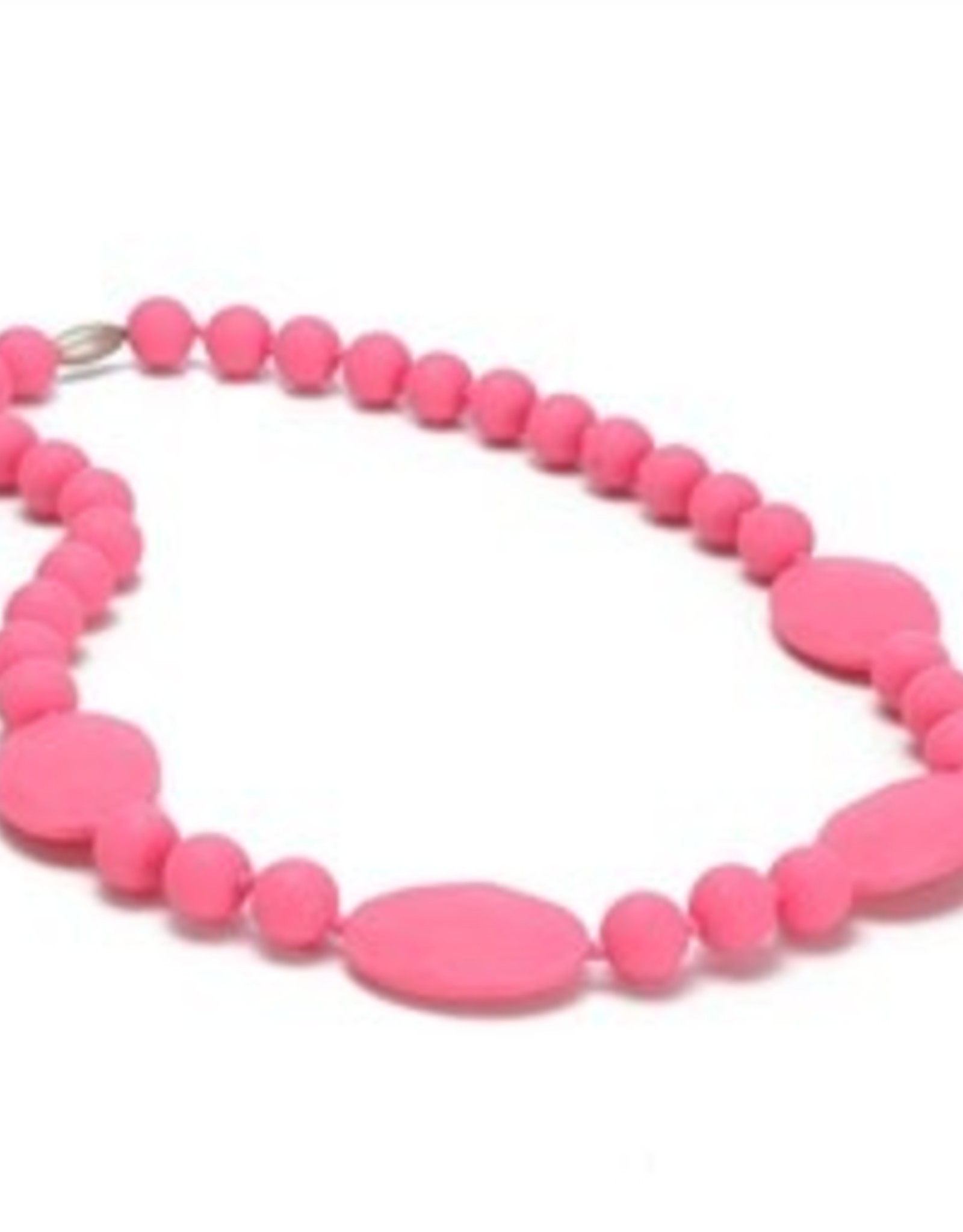 Chewbeads Perry Teething Necklace in Punchy Pink