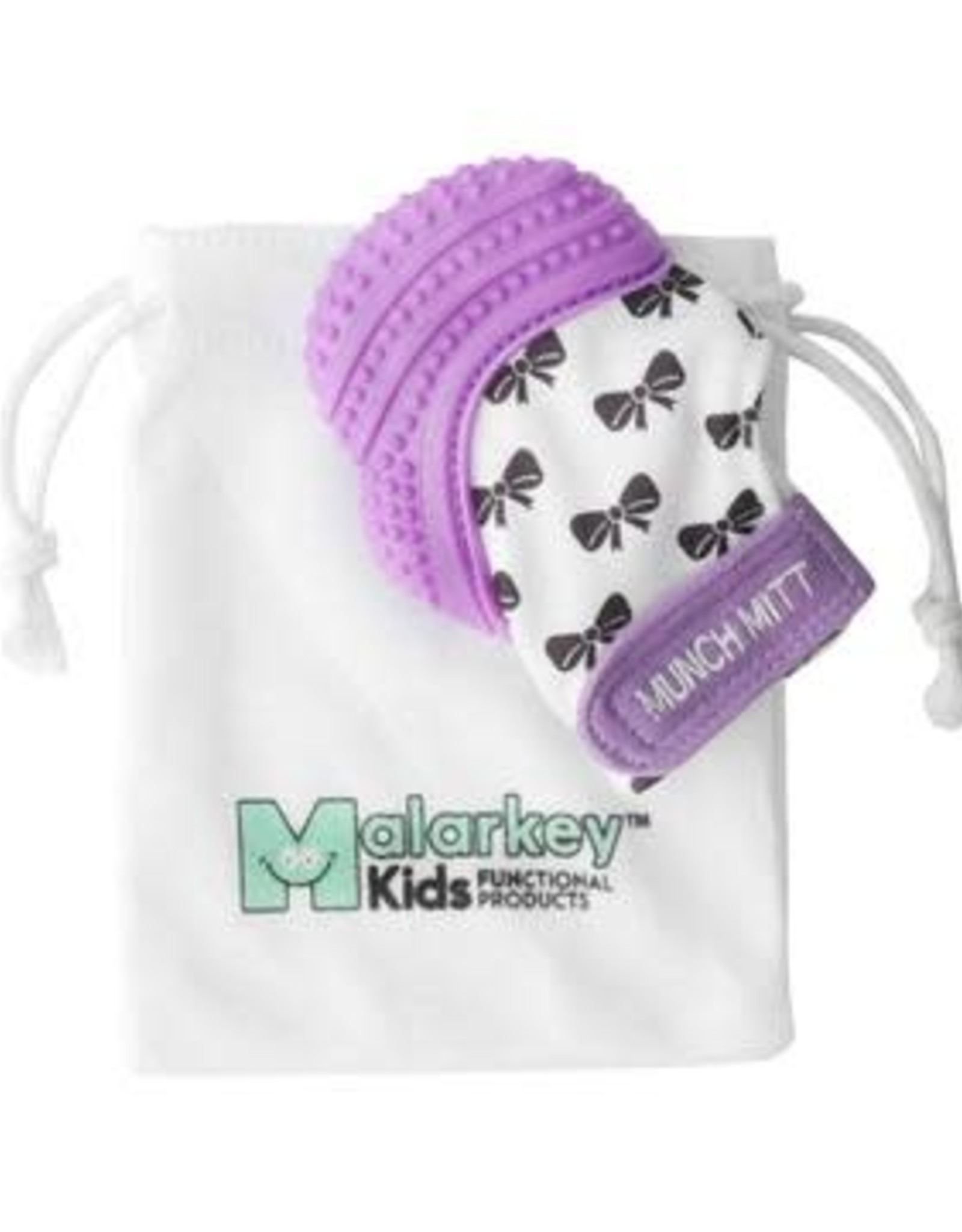 Malarkey Kids Munch Mitt in Purple/Bows