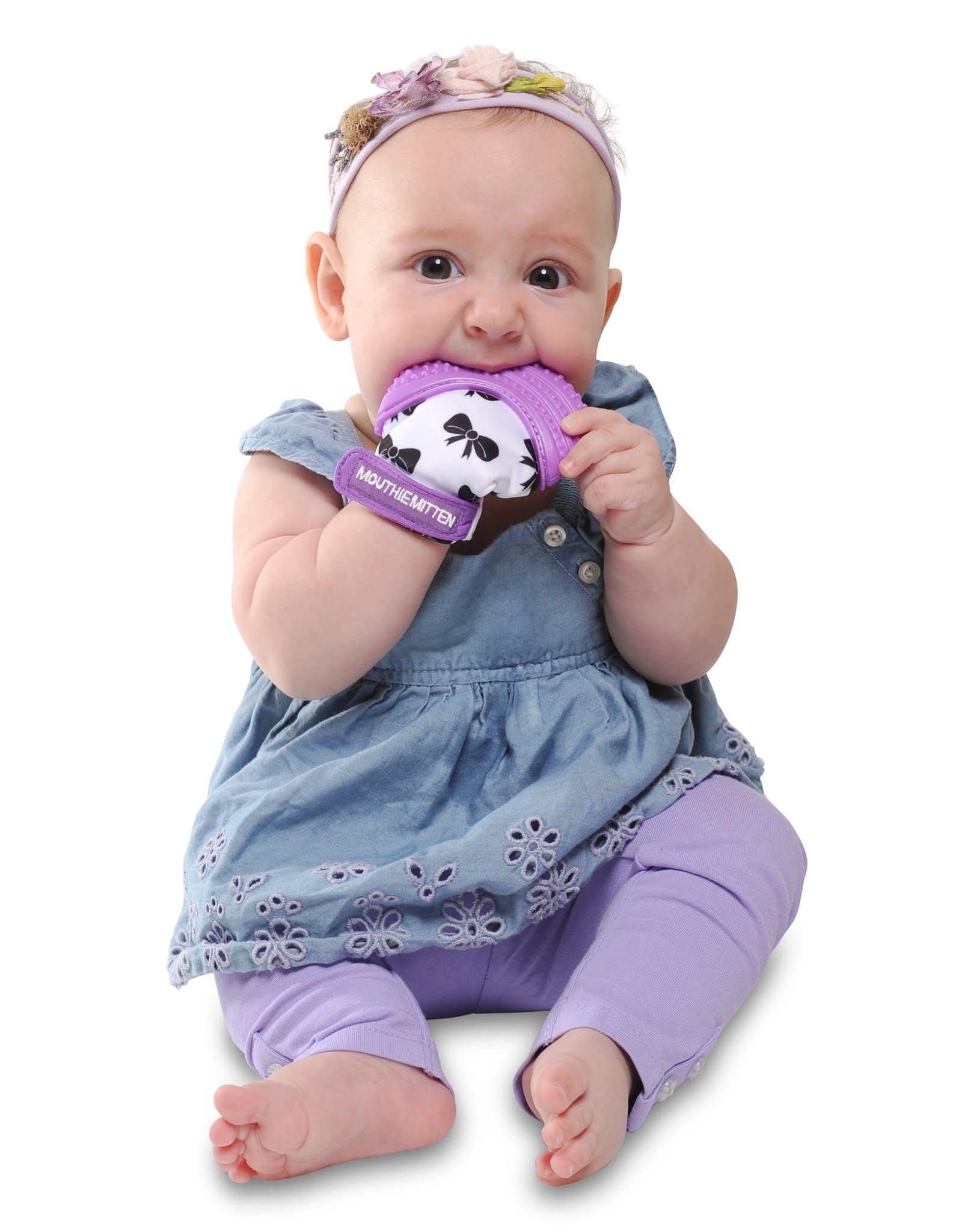 Malarkey Kids Munch Mitt in Purple/Bows