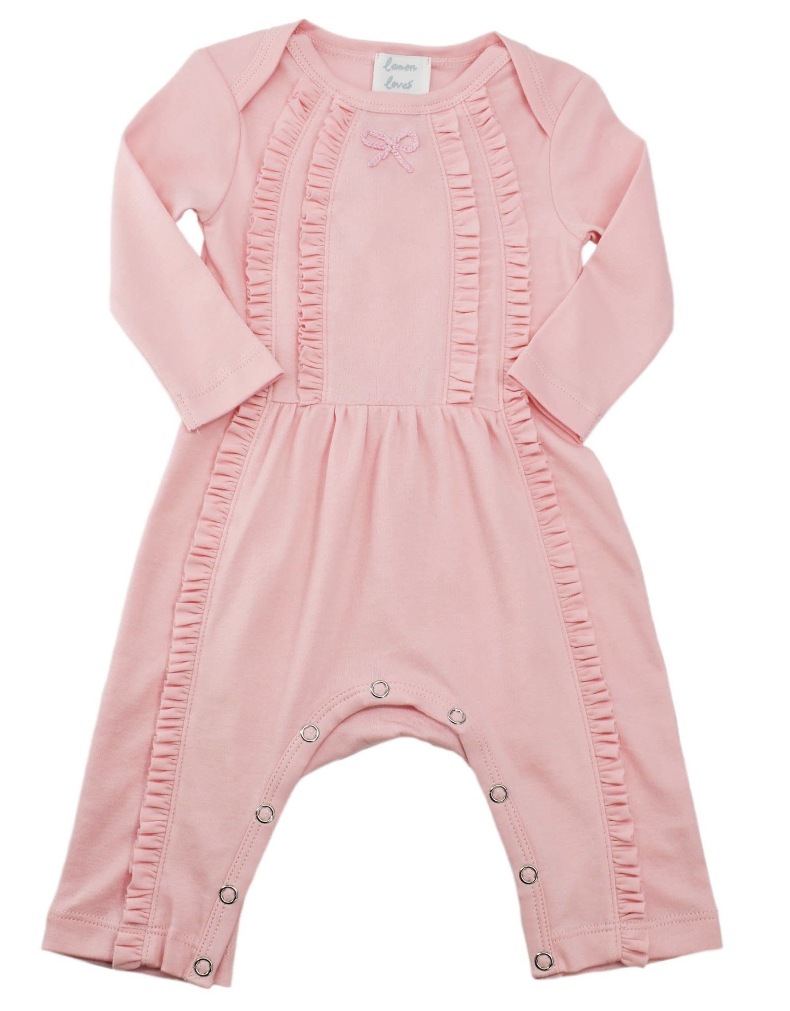 Lemon Loves Layette Victoria Romper in Rose Shadow