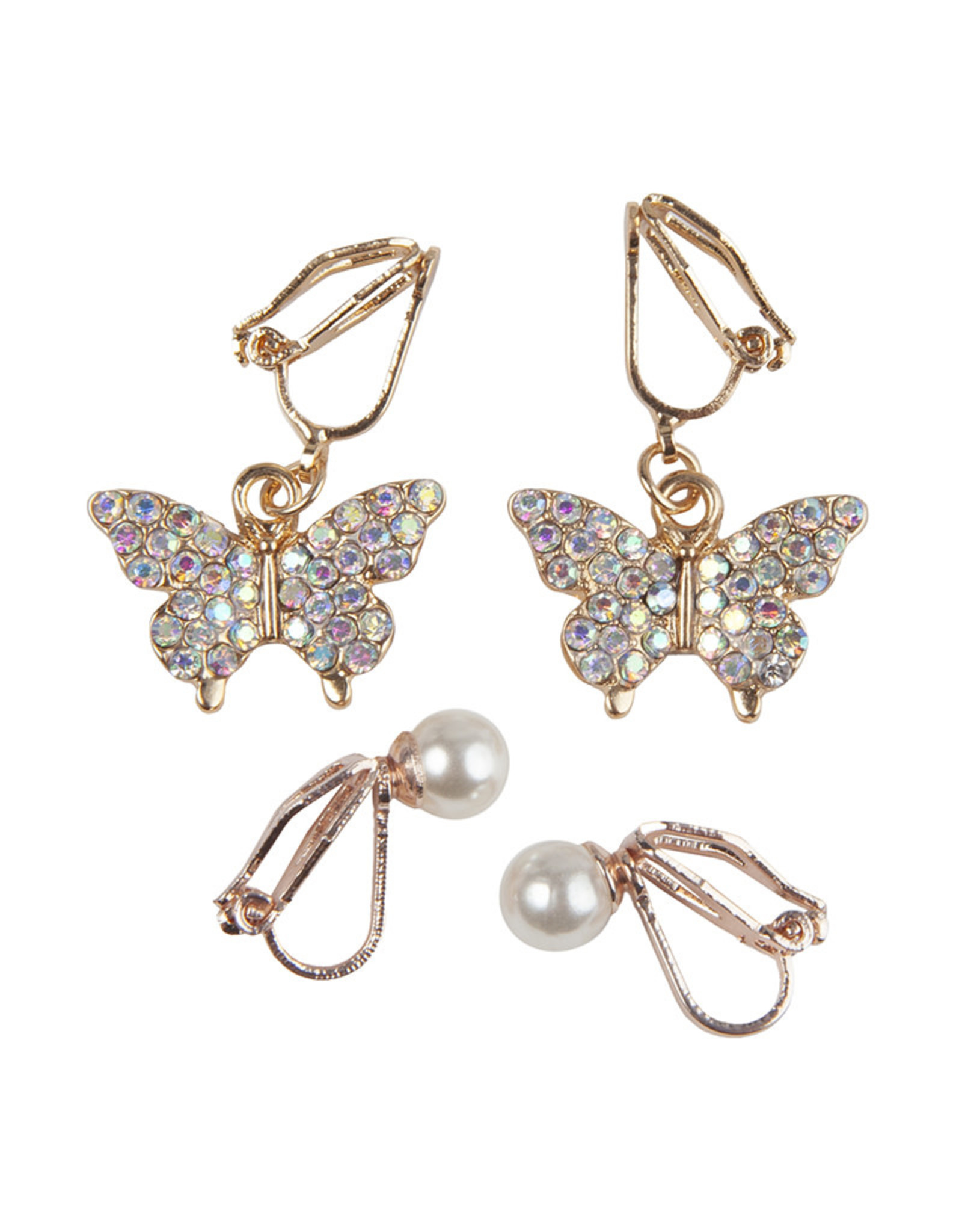 Creative Education Boutique Butterfly Clip On Earrings, 2 Sets