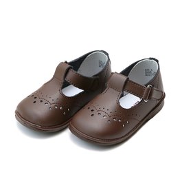 L'AMOUR Birdie T- Strap Stitched Mary Jane in Brown