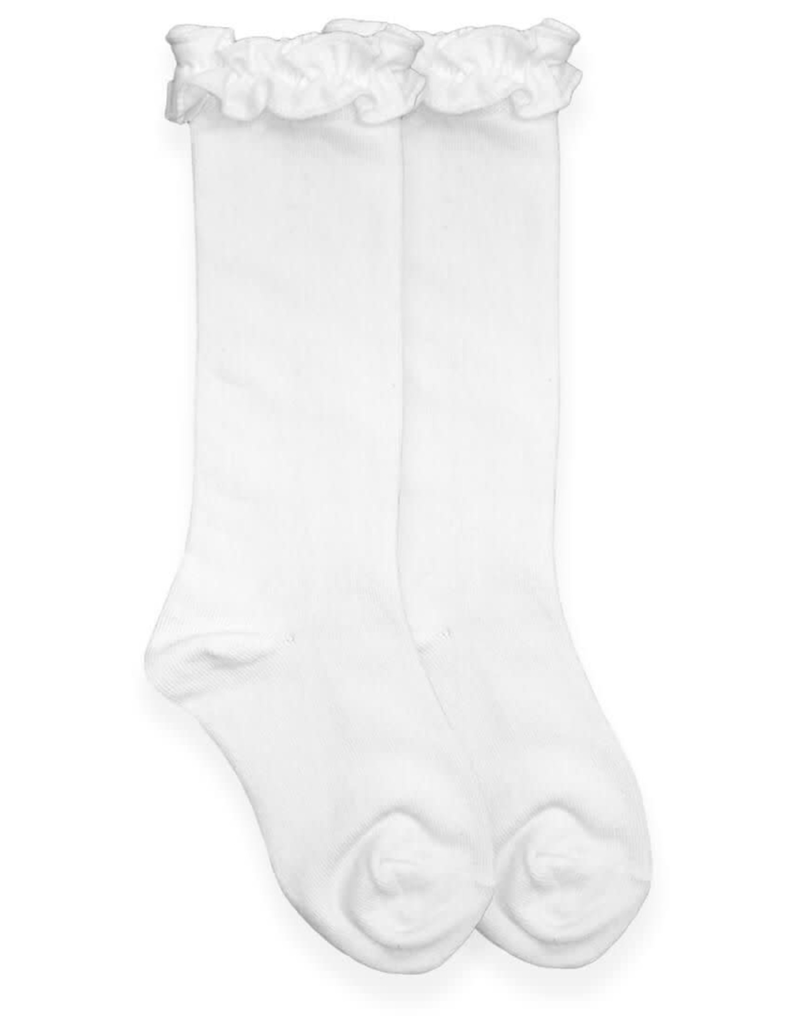 Jefferies Socks White Ruffle Knee Socks