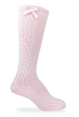 Jefferies Socks Pointelle Bow Knee High Socks in Pink