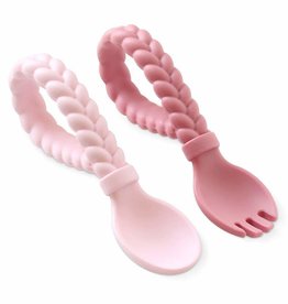 Itzy Ritzy Sweetie Fork + Spoon Set Pink