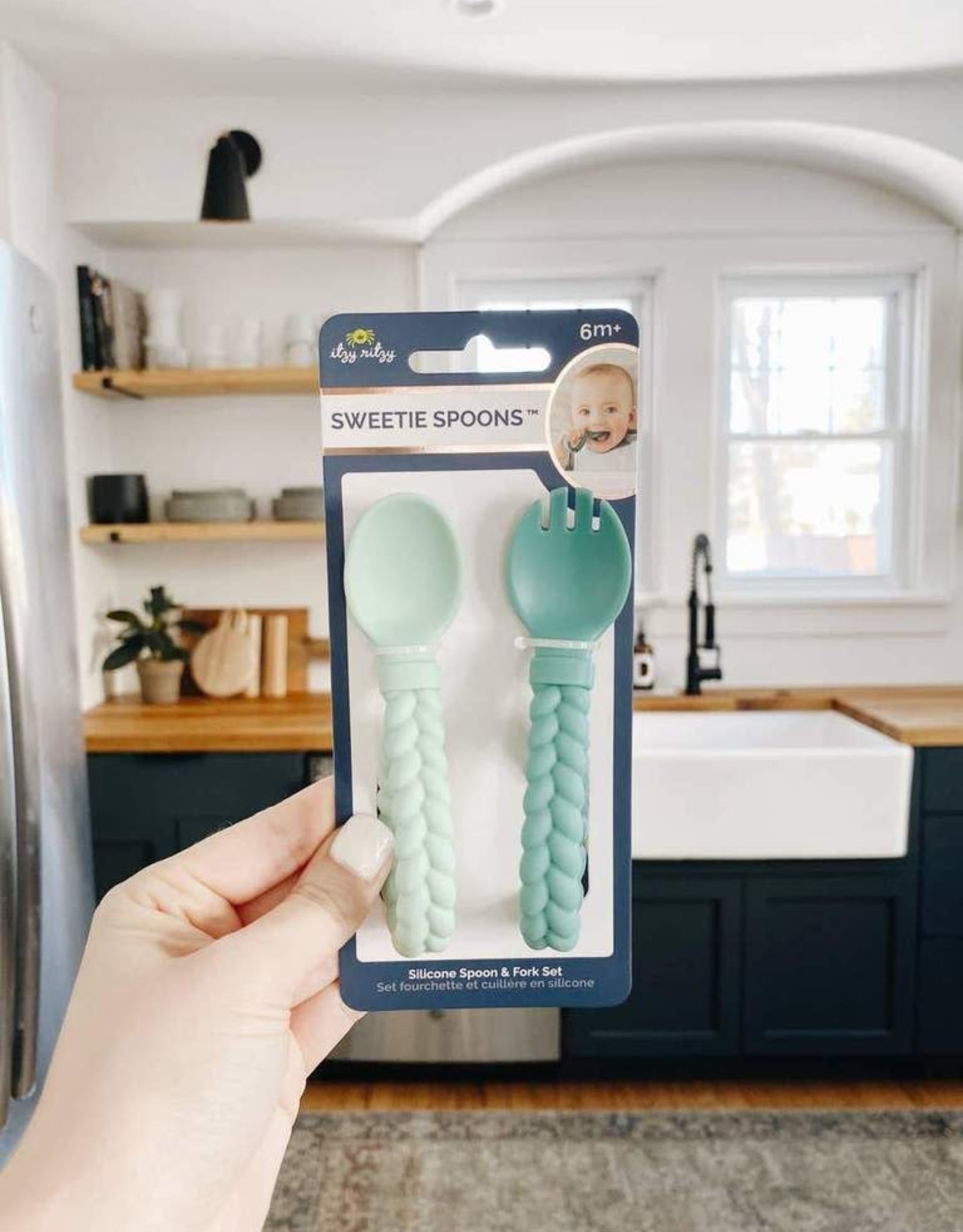 Itzy Ritzy Sweeties Fork + Spoon Set Mint