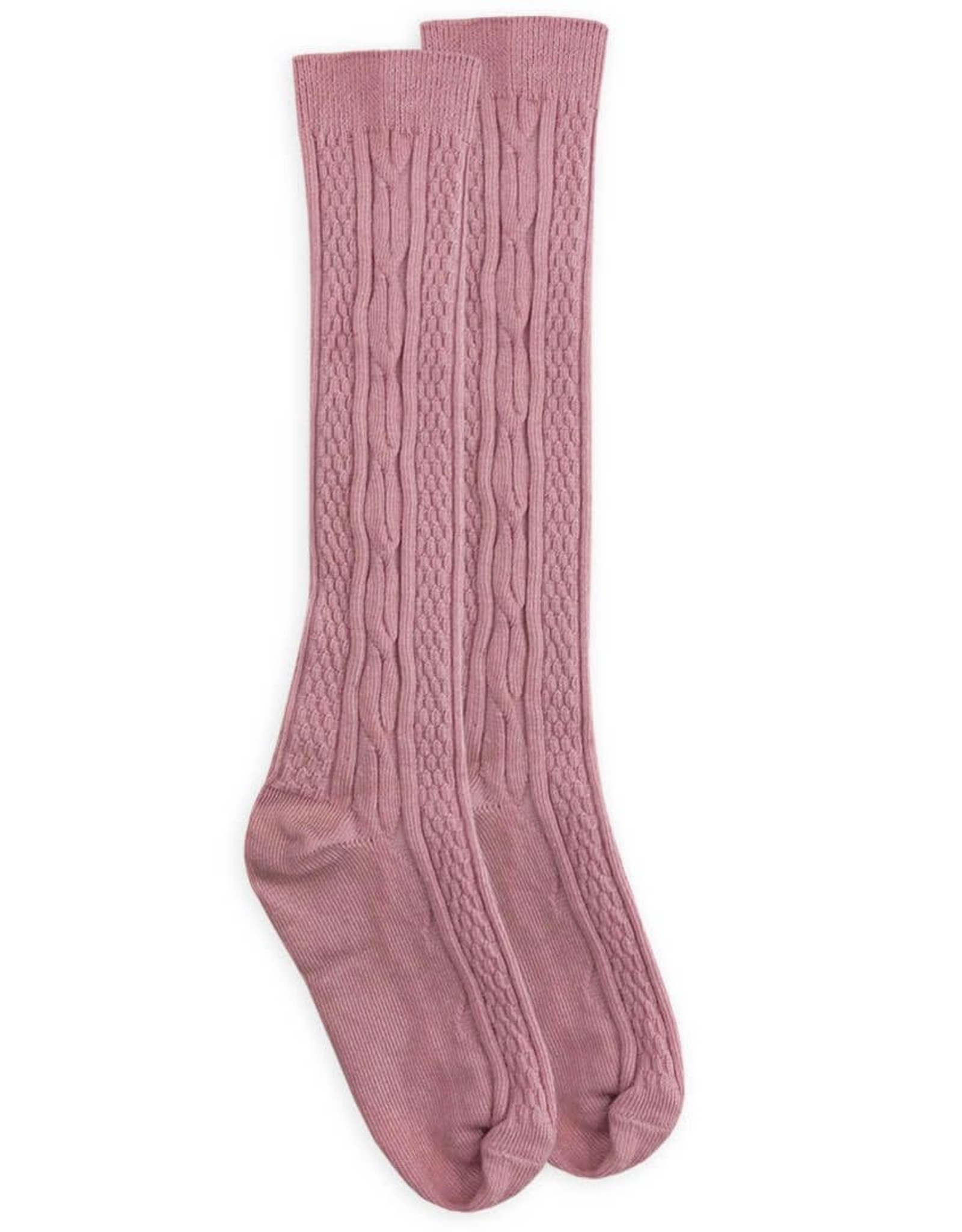 Jefferies Socks Cable Knit Knee Highs - Mauve