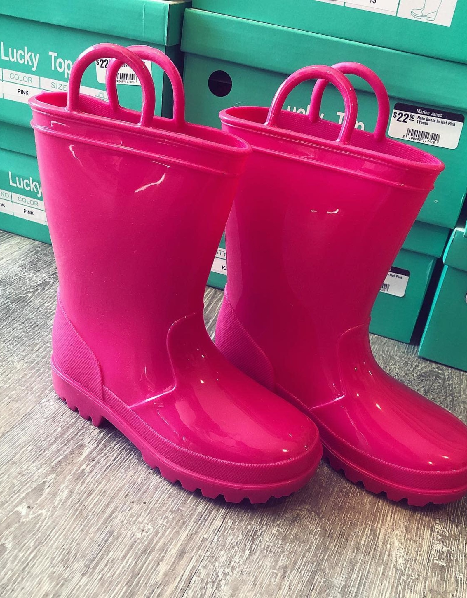 hot pink rain boots