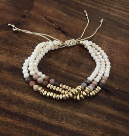 Stone Bead Bracelet in Taupe