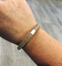 Rubber Bead Bracelet in Taupe