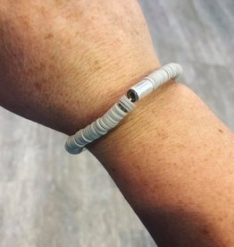 Rubber Bead Bracelet in Gray