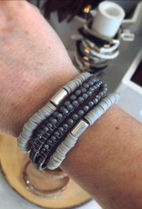 Rubber Bead Bracelet in Gray
