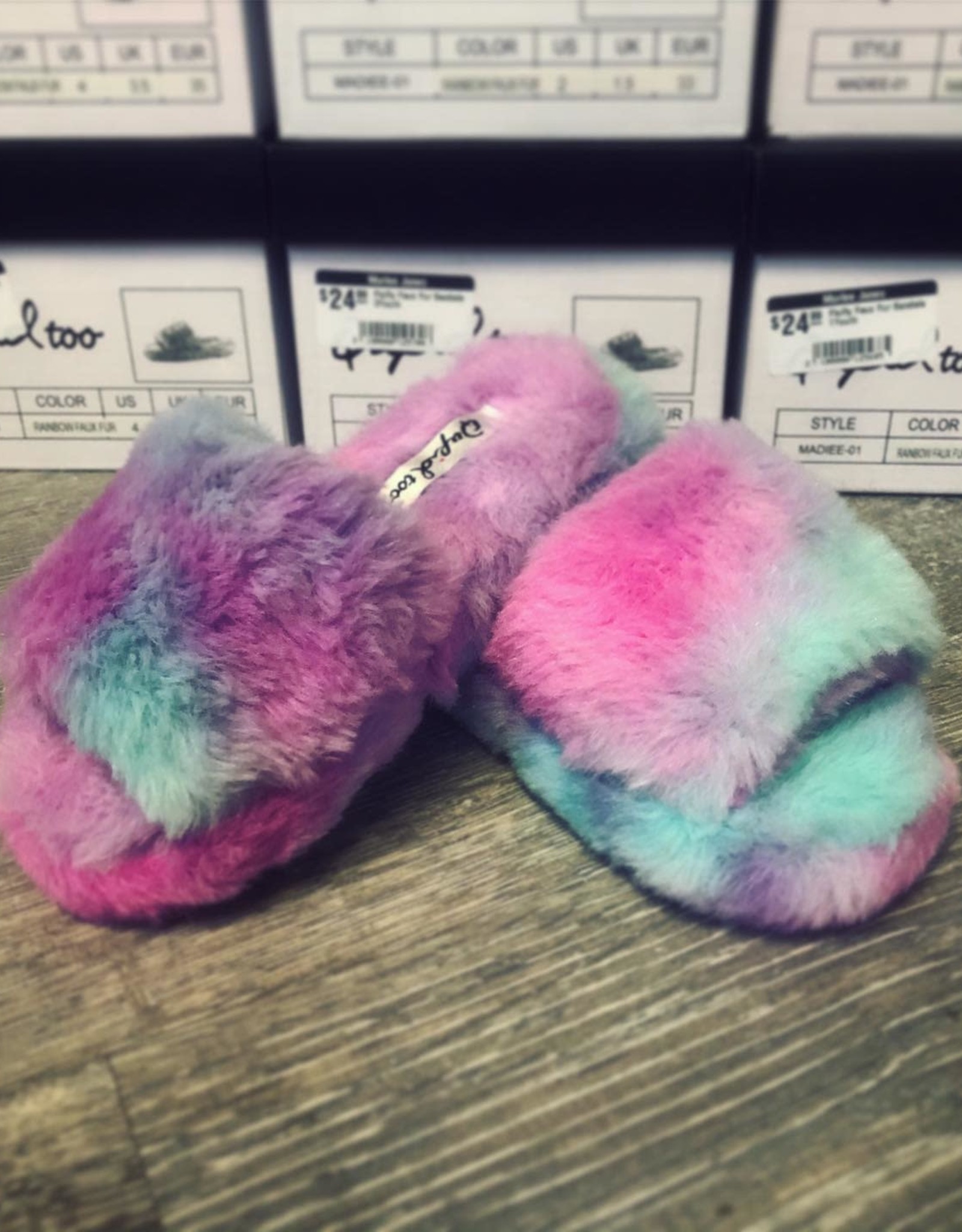 Fluffy Faux Fur Sandals