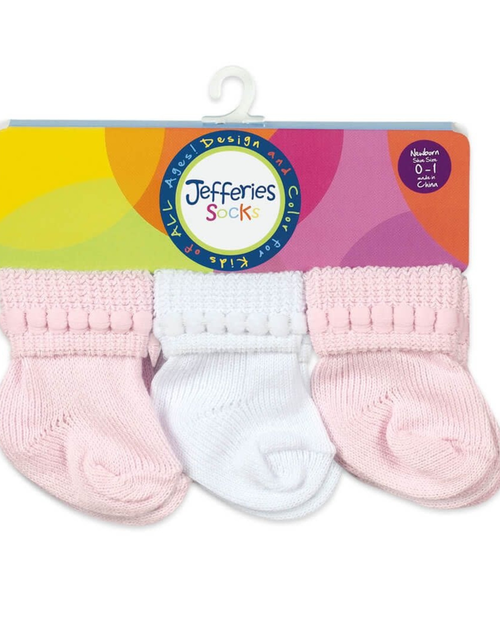 Jefferies Socks Rock-A-Bye Turn Cuff Socks 6 Pair Pack Size NB