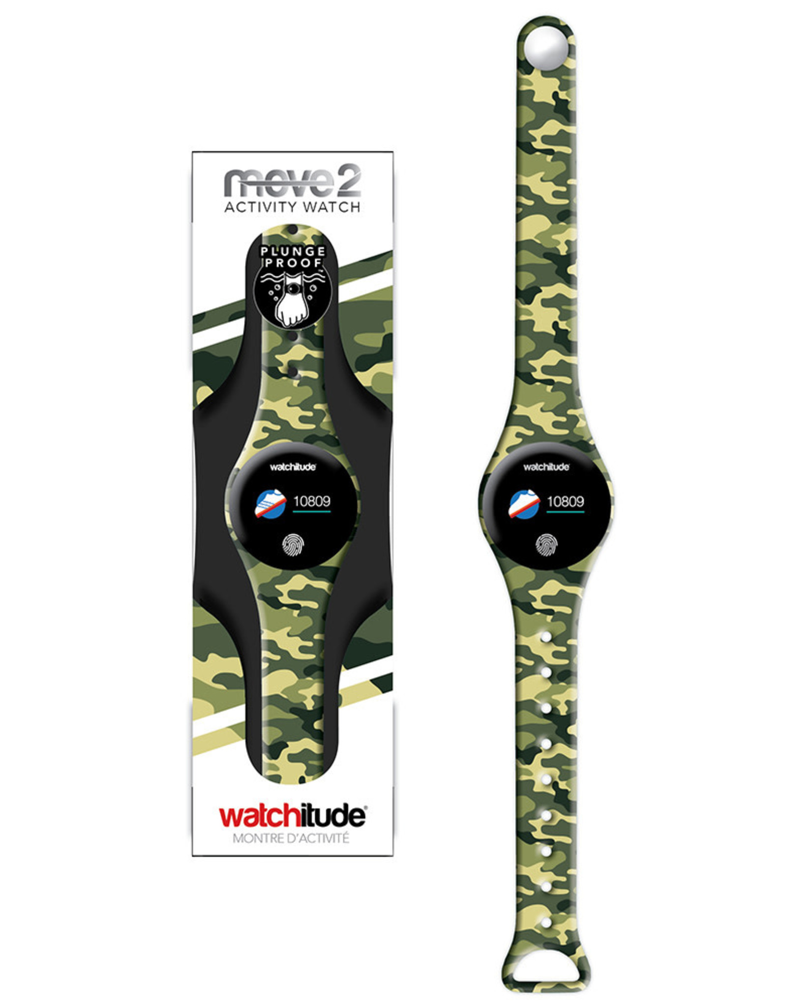 Watchitude Army Camo -  Move2 - Kids Activity Plunge Proof Watch