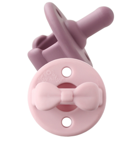 Itzy Ritzy Sweetie Soother Pacifier Set in Lilac and Orchid Bows