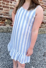 For All Seasons Mallory Tank Dress in Blue Stripes