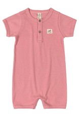 UpBaby Short Sleeved Ribbed Romper in Rose