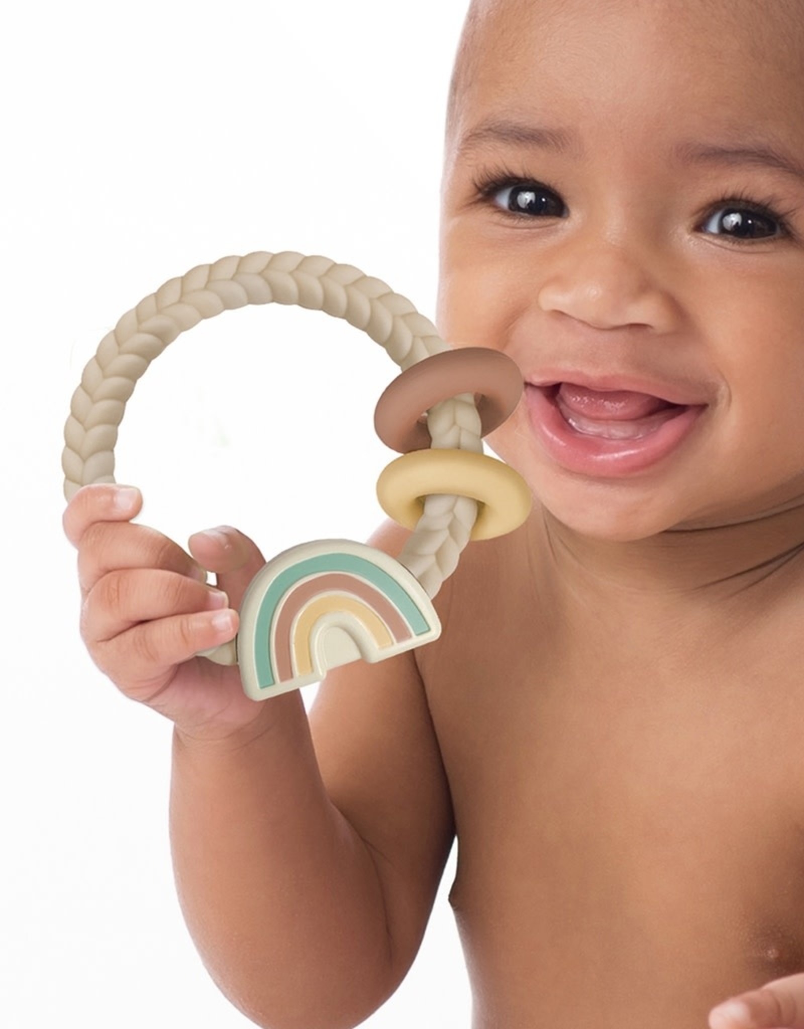 Itzy Ritzy Ritzy Rattle in Neutral Rainbow