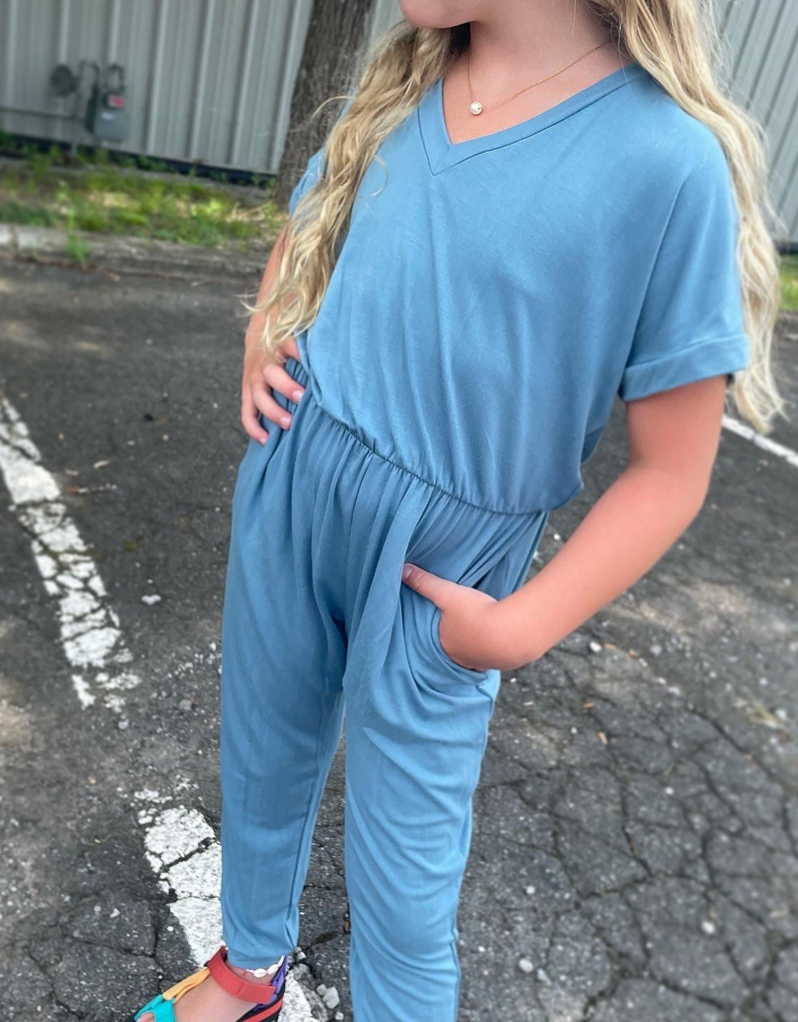 Good Girl Addison Jumpsuit in Blue