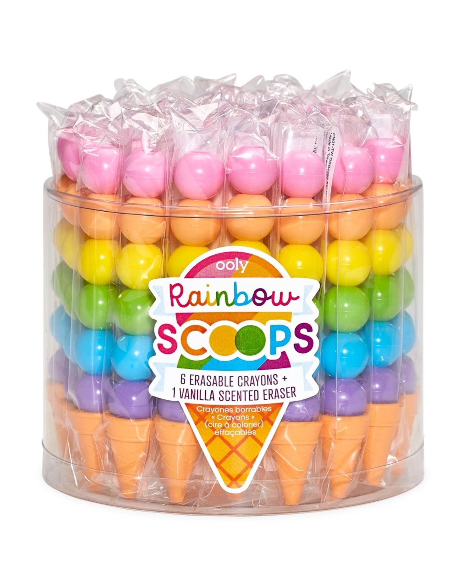 ooly Rainbow Scoops Vanilla Scented Stacking Erasable Crayons