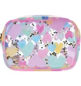 Iscream Pastel Hearts Clear Cosmetic Bag
