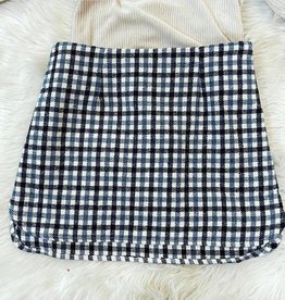 Sadie  & Sage Cassidy Plaid Skirt in Navy